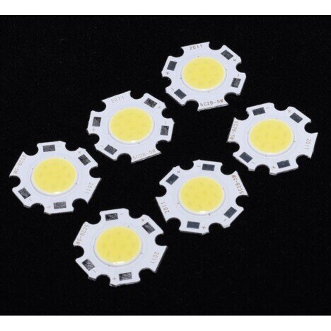 LED COB 11MM , PUTERE 7W ALB-RECE